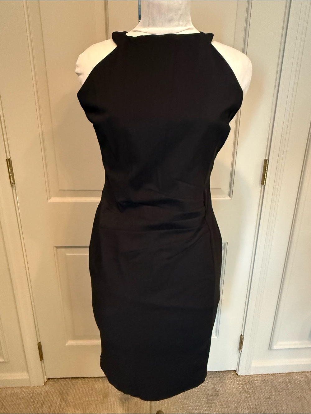 Chiara Boni La Petite Robe Slavinka Black Halter Sheath Dress Sz 44 12 EUC